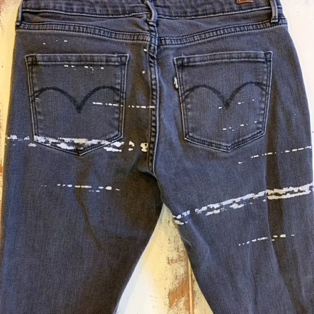 Levi's Skinny Faded Black Painted Jean